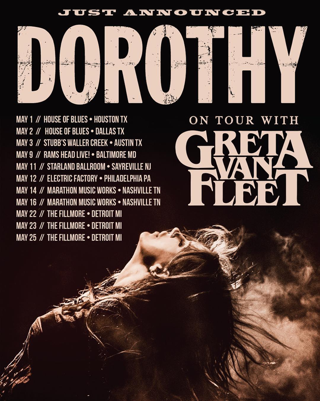 Dorothy tour with Greta Van Fleet poster