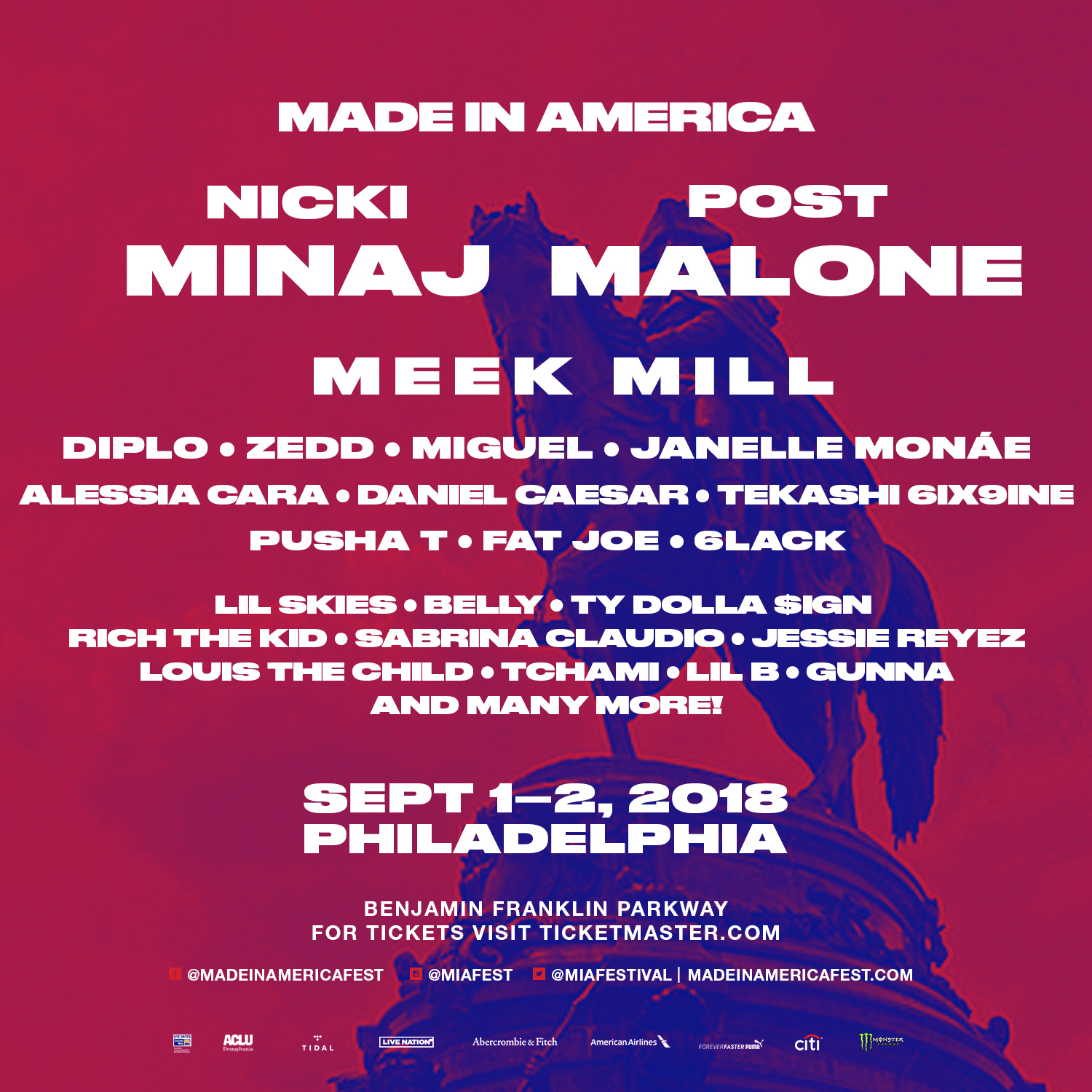 2018 MADE IN AMERICA poster