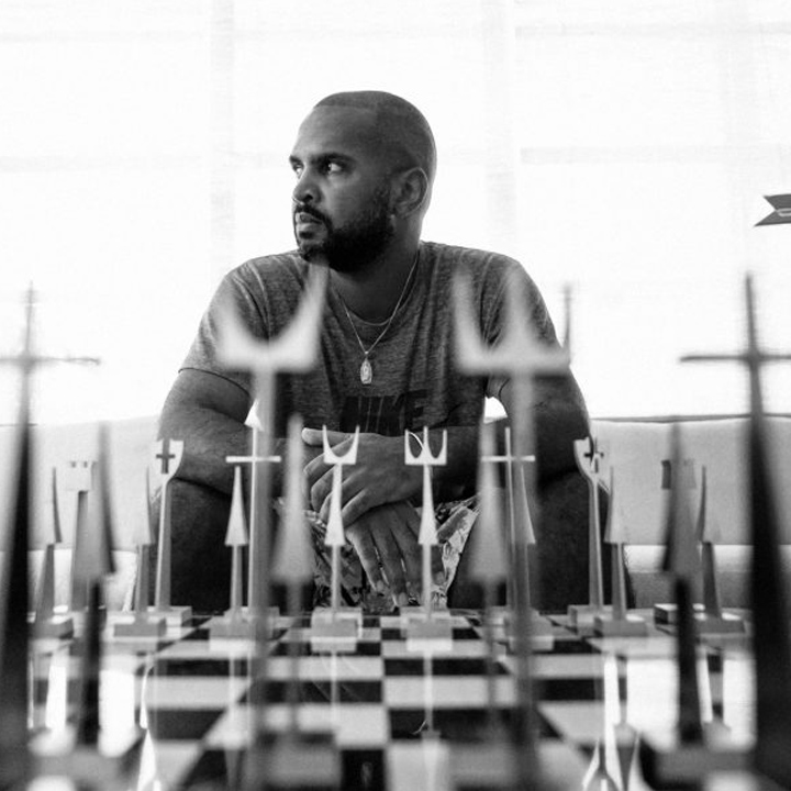 Patrick Johnson and a chessboard