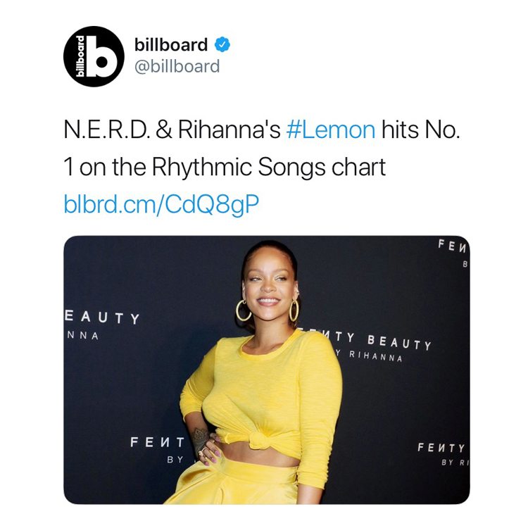 Rihanna on billboard twitter