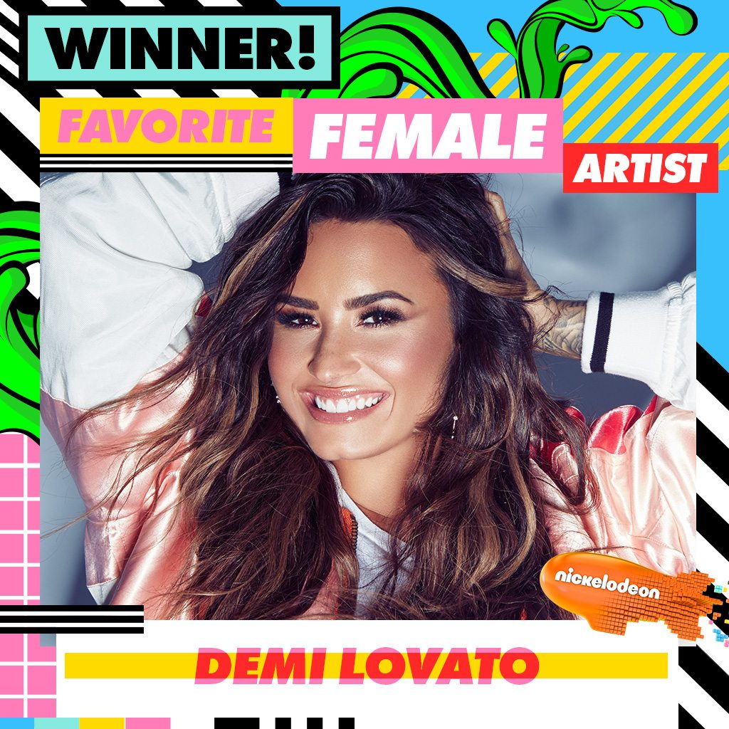 Demi Lovato Winner of favorite female artist