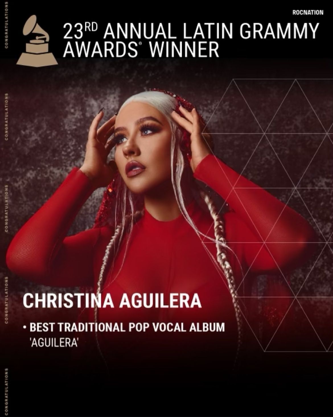 Congratulations To Christina Aguilera For Winning Best Traditional Pop
